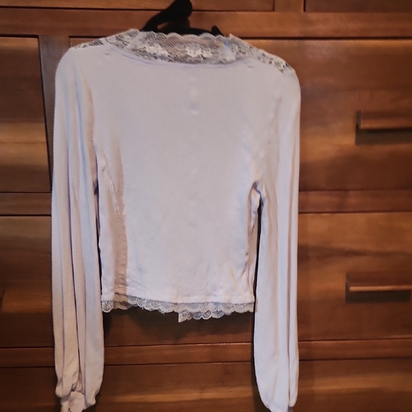 Free People Purple Long Sleeve Embellished Blouse - Picture 6 of 8